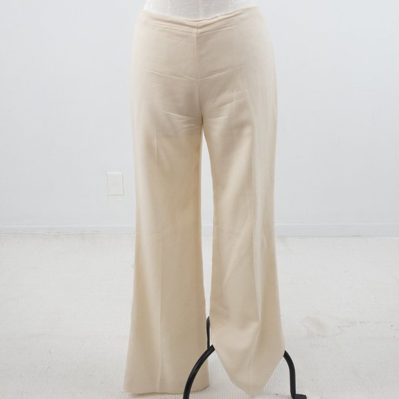 Ralph Lauren Black Label Pants - Ralph Lauren 6 Wide Leg Wool Trouser Pants Cream
